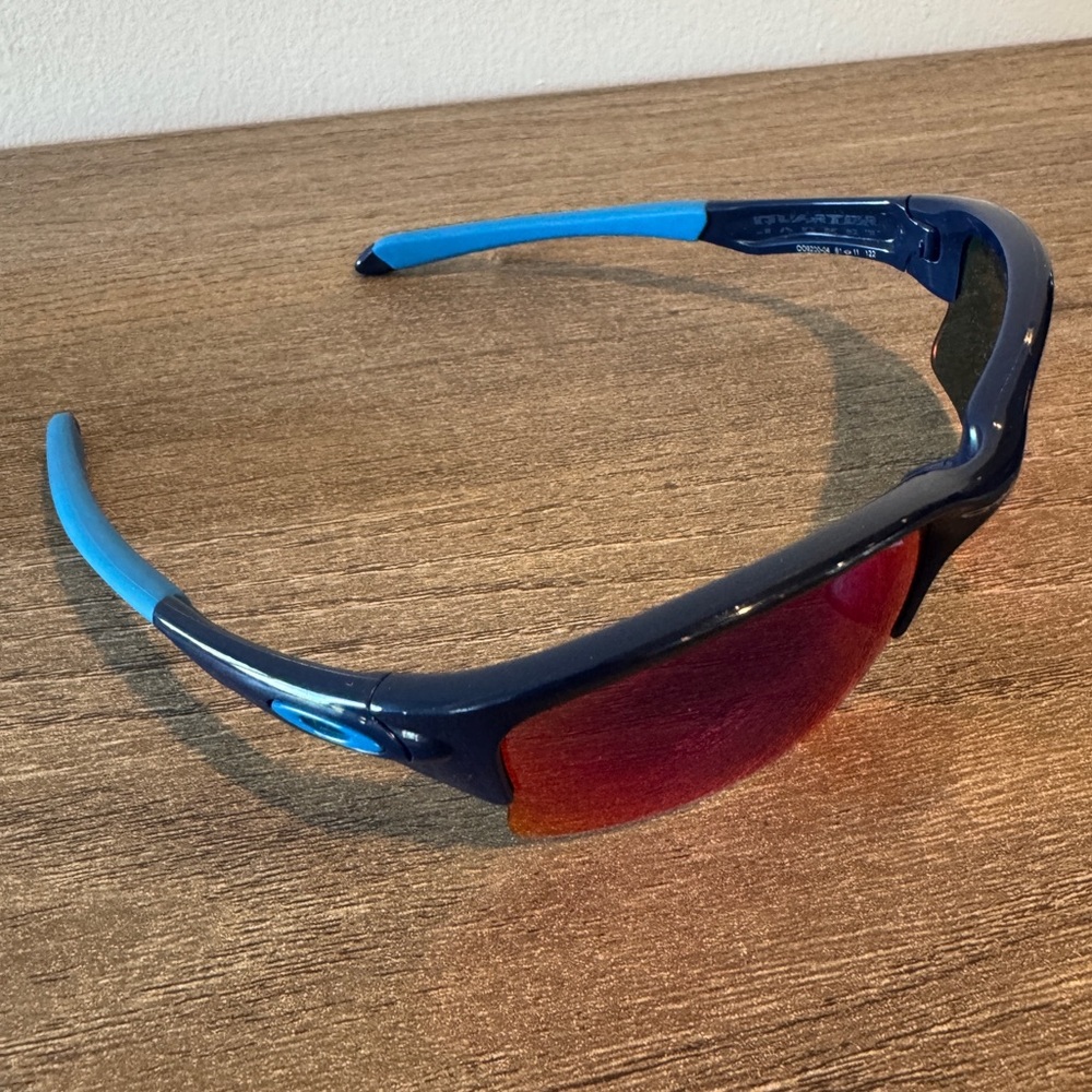 Oakley Quarter Jacket Youth & Small Face Polarized Galaxy Iridium Sunglasses. - Picture 2 of 6